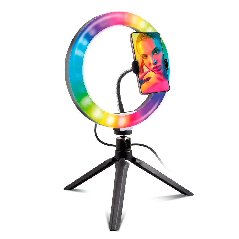 Tripod Ring Light - Multifarvet LED - SBS - Sort