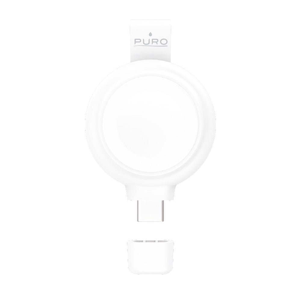 Puro Power Go Mini - Trådløs Oplader - Apple Watch & AirPods Pro - USB-C - Hvid