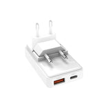 SBS - 20W - Flexi Foldbar Vægoplader - 1x USB-A & 1x USB-C - Hvid