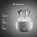 SBS True Wireless Høretelefoner - AI-teknologi - Hvid