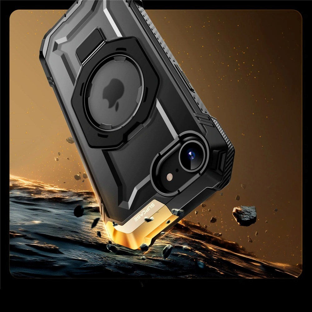 Supcase Unicorn Beetle Grip iPhone 16e Håndværker Cover - MagSafe Kompatibel - Gennemsigtig / Sort