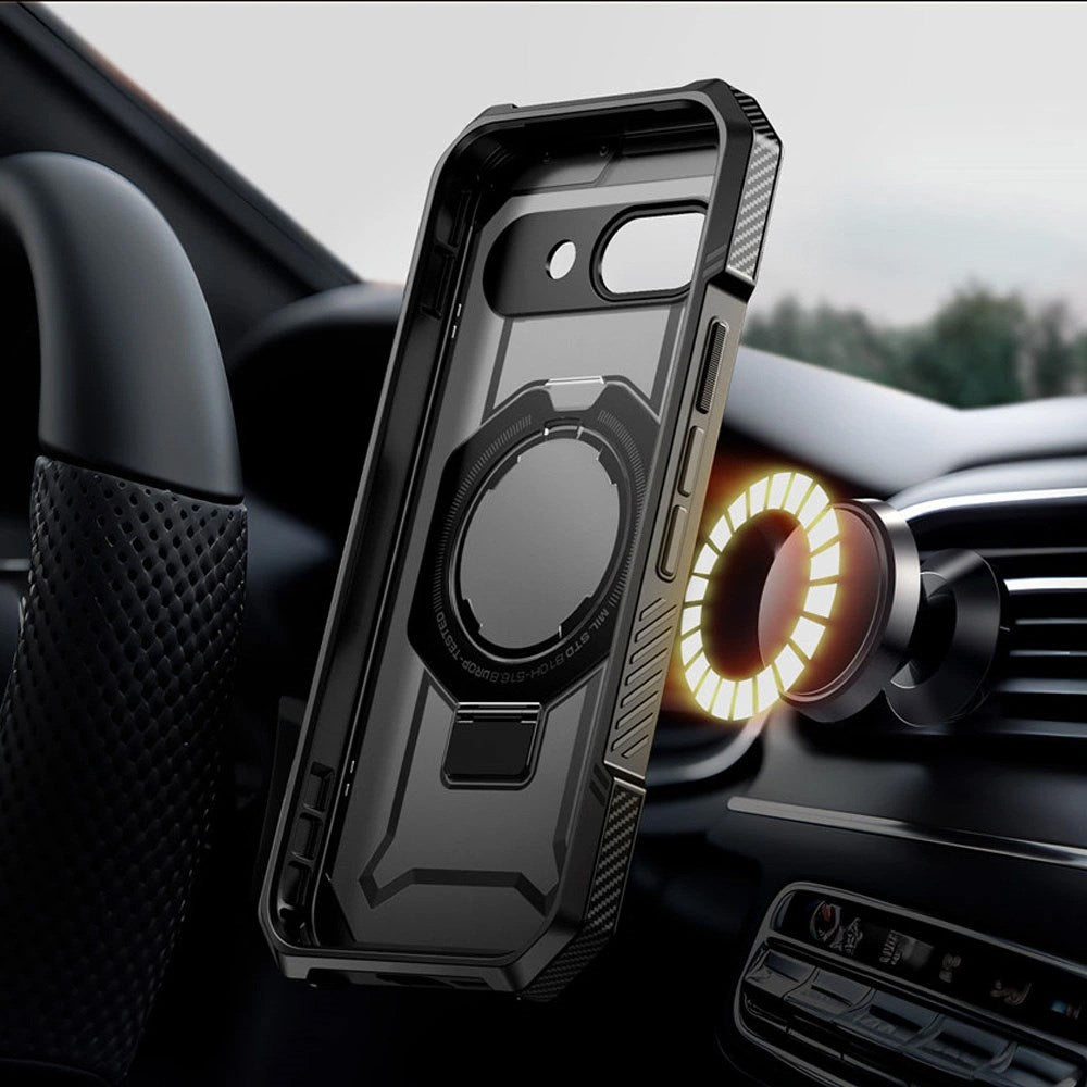 Supcase Unicorn Beetle Grip Google Pixel 9a Håndværker Cover - MagSafe Kompatibel - Gennemsigtig / Sort