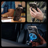 Supcase Unicorn Beetle Grip Google Pixel 9a Håndværker Cover - MagSafe Kompatibel - Gennemsigtig / Sort