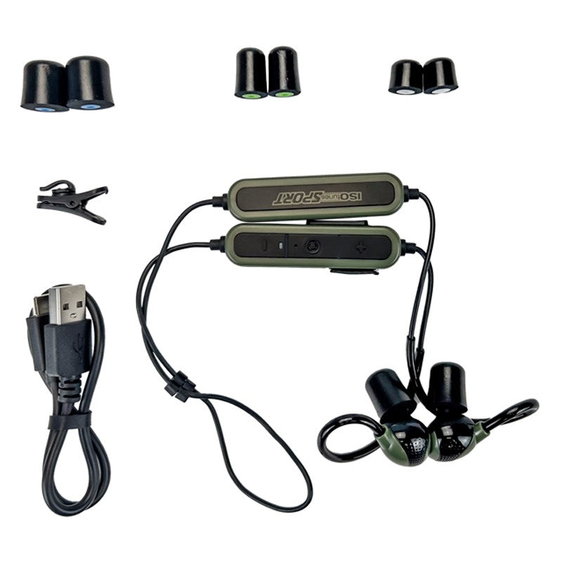 ISOtunes PRO Advance 2.0 - Støjdæmpende Høreværn m. Bluetooth - Sort / Grøn