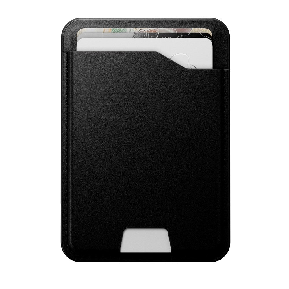Nomad Ecco Ægte Læder Kortholder m. Apple Find My - MagSafe Kompatibel - Black