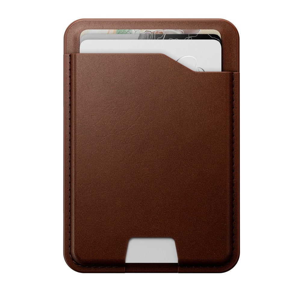 Nomad Ecco Ægte Læder Kortholder m. Apple Find My - MagSafe Kompatibel - Brown