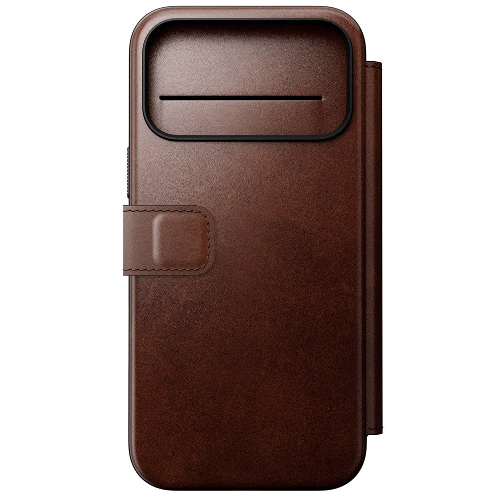 iPhone 17 Pro Max - Nomad Modern Horween Leather Folio Cover - MagSafe Kompatibel - Rustic Brown