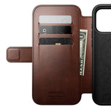 iPhone 17 Pro Max - Nomad Modern Horween Leather Folio Cover - MagSafe Kompatibel - Rustic Brown