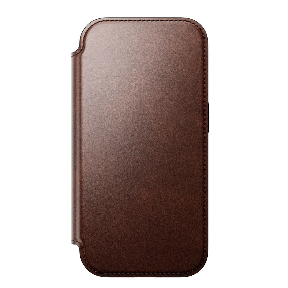 iPhone 17 Pro - Nomad Modern Horween Leather Folio Cover - MagSafe Kompatibel - Rustic Brown