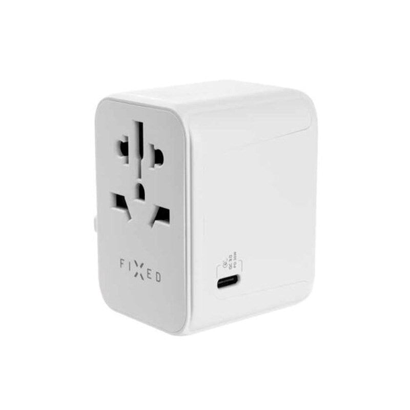 Fixed - Universal Rejse Adapter - 30W - EU / UK / USA / AUS - Hvid