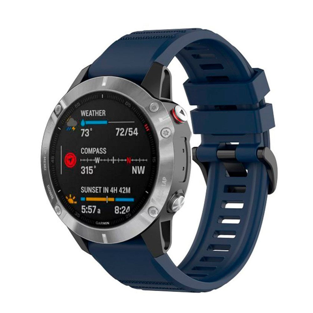 Fixed Universal QuickFit Garmin 26mm Silikone Rem - Mørkeblå