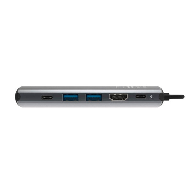 Fixed - 100W - HubPro 6-i-1 - USB-C Multiport Adapter - Grå
