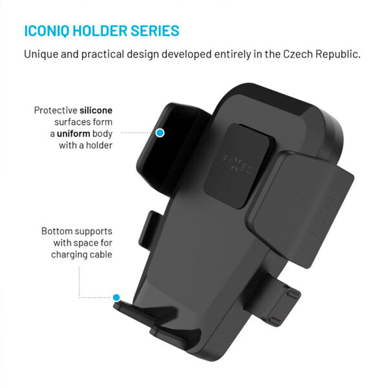Fixed Iconiq XXL (Maks. Mobil Bredde: 5.3 - 8.3 cm) Mobilholder til Bil - Instrumentbræt & Forrude - Sort