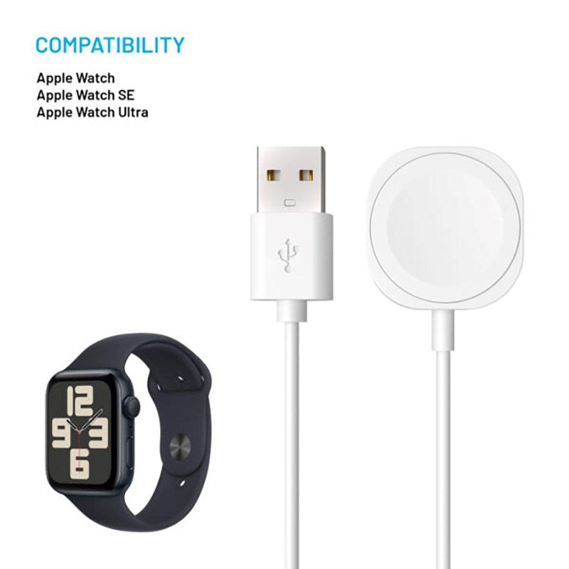 Fixed Apple Watch 2.5W Trådløs Oplader m. USB-A - 1m - Hvid