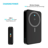 Qi2 20W PowerBank 10.000 mAh - Fixed MagZen 10 Pro - MagSafe Kompatibel - Sort