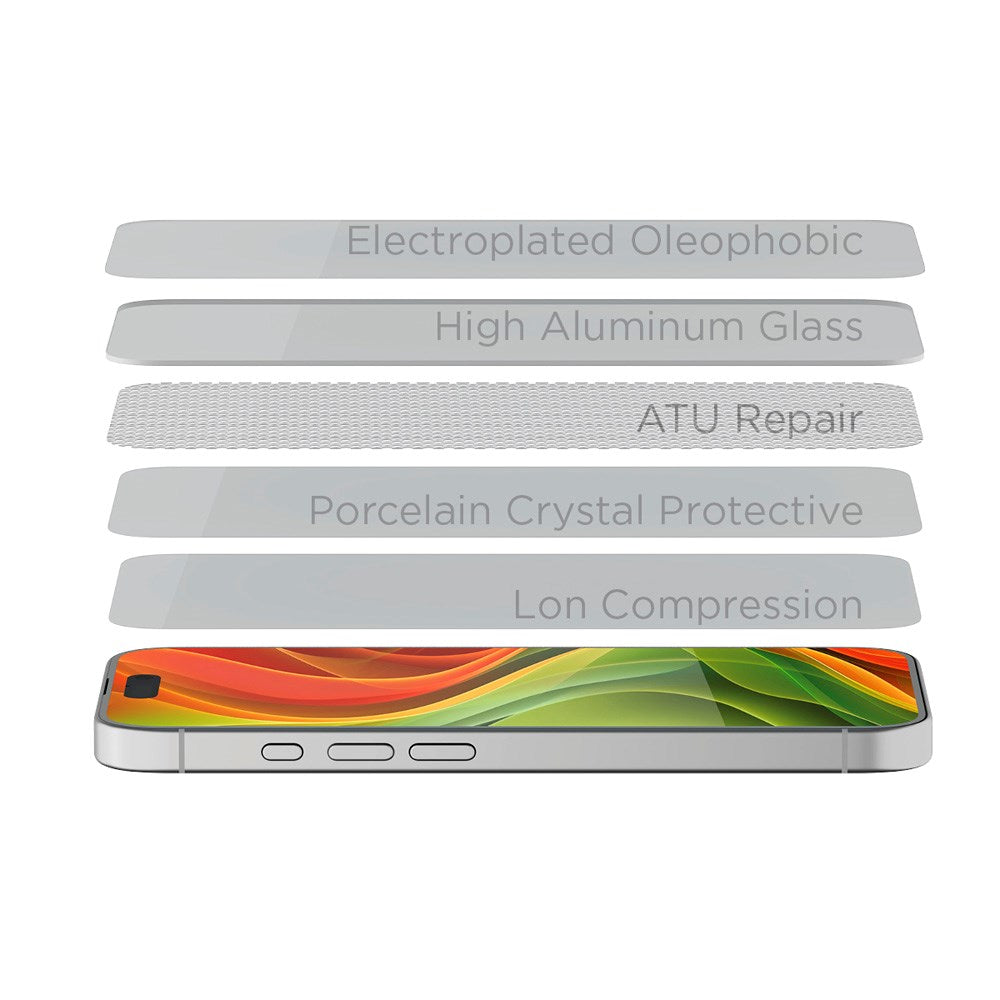 iPhone 16e / 14 / 13 / 13 Pro Mobile Origin Beskyttelsesglas - Case Friendly - 2 Pak - Gennemsigtig