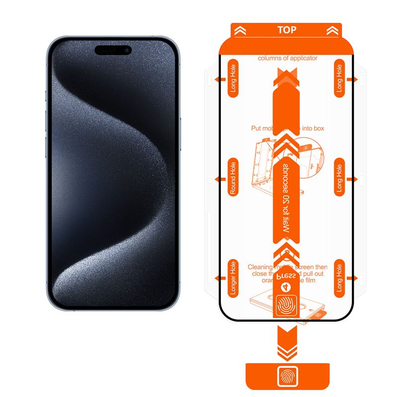 Mobile Origin 2-Pack Orange Screen Guard Til iPhone 15 Pro