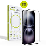 iPhone 15 Plus / 16 Plus Mobile Origin EasyGlass Beskyttelsesglas - Gennemsigtig / Sort Kant