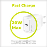 Mobile Origin PD 20W USB-C Vægoplader - Hvid