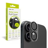 iPhone 16 / 16 Plus Mobile Origin - Hærdet Glas Kameralinsebeskyttelse - Gennemsigtig / Sort Kant