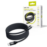 Mobile Origin - 1m Magnetisk USB-C til USB-C Kabel - Sort
