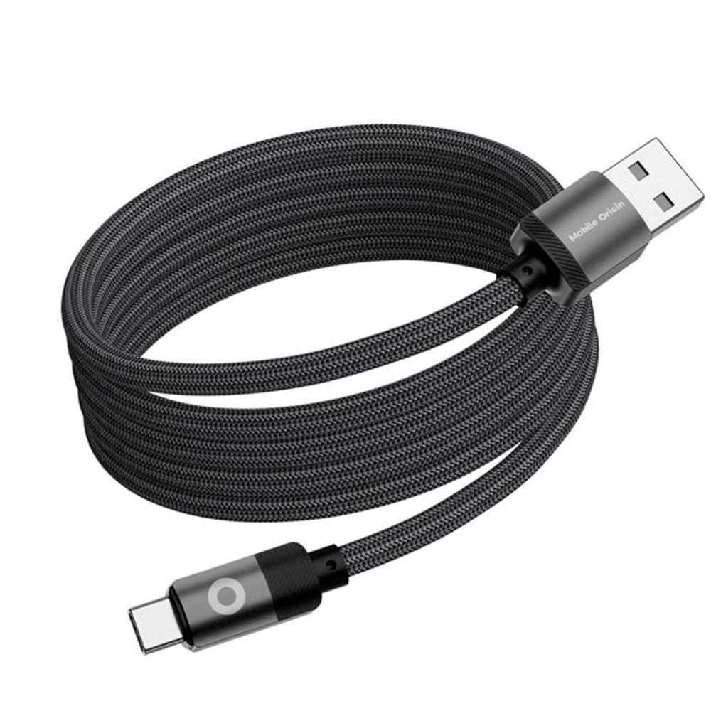 Mobile Origin - 1m Magnetisk USB-A til USB-C Kabel - Sort