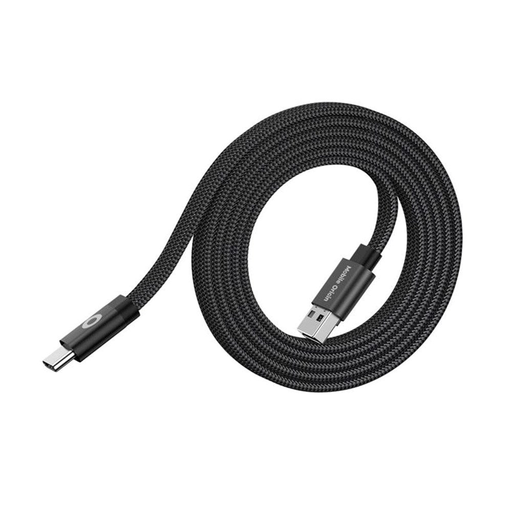 Mobile Origin - 1m Fladt Magnetisk USB-A til USB-C Kabel - Sort