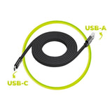 Mobile Origin - 1m Fladt Magnetisk USB-A til USB-C Kabel - Sort
