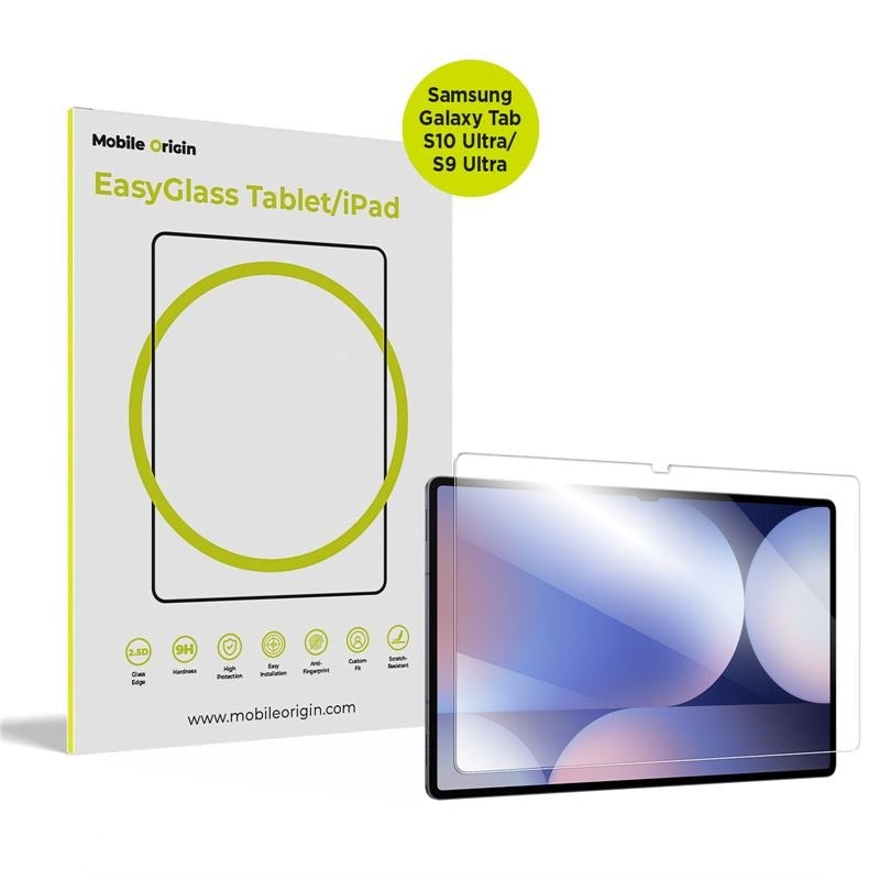 Samsung Galaxy Tab S10 Ultra / S9 Ultra Mobile Origin EasyGlass - Beskyttelsesglas til Skærm - Gennemsigtig