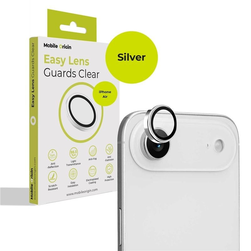 Mobile Origin iPhone Air Kameralinseglas inkl. Monteringsværktøj - Gennemsigtig
