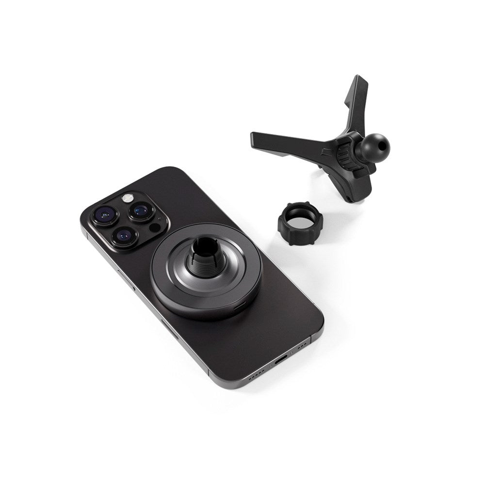 Epico Magnetisk Mobilholder til Bilens Ventilation m. 15W Trådløs Opladning - MagSafe Kompatibel - Sort