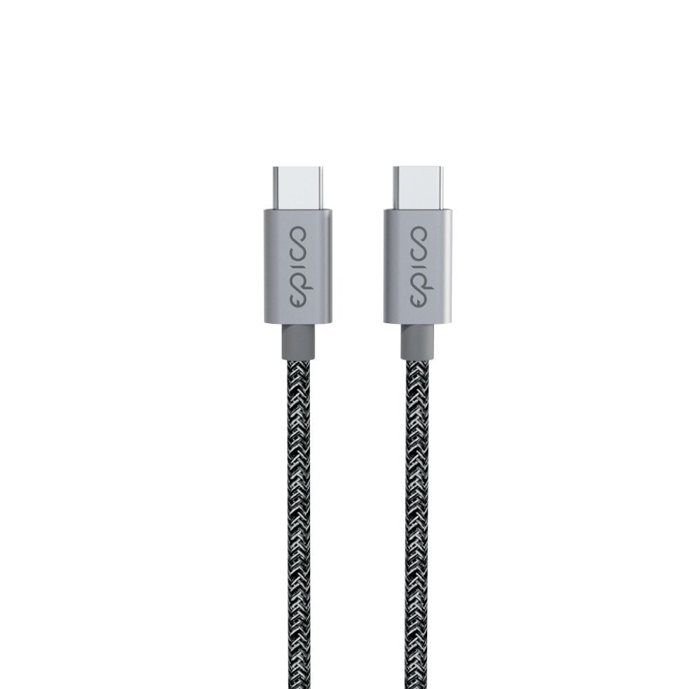 Epico Braided USB-C til USB-C Kabel - EPR (Extended Power Range) - 240W - 2m - Grå