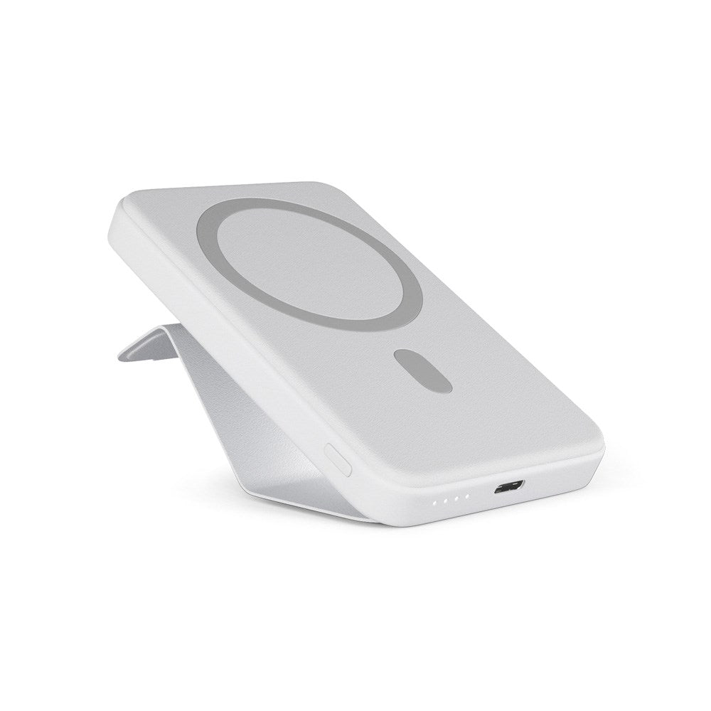 Epico Mag+ Stand 7000 mAh Aluminium Powerbank 20W - MagSafe Kompatibel - Hvid