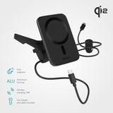 Epico Qi2 Mag+ Mobiloplader til Bil 15W Trådløs Opladning - MagSafe Kompatibel - Sort