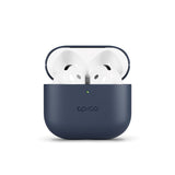 Epico AirPods (4. Gen.) Leather Case - Ægte Læder Cover - Blå