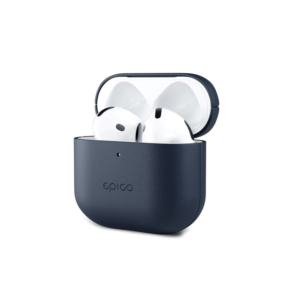 Epico AirPods (4. Gen.) Leather Case - Ægte Læder Cover - Blå