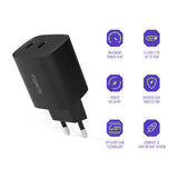 Spello 45W PD Vægoplader m. 2 x USB-C - Sort