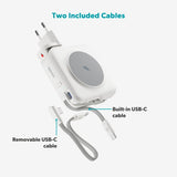 Epico 3-i-1 Rejse PowerBank - 10.000 mAh - MagSafe Kompatibel - Hvid