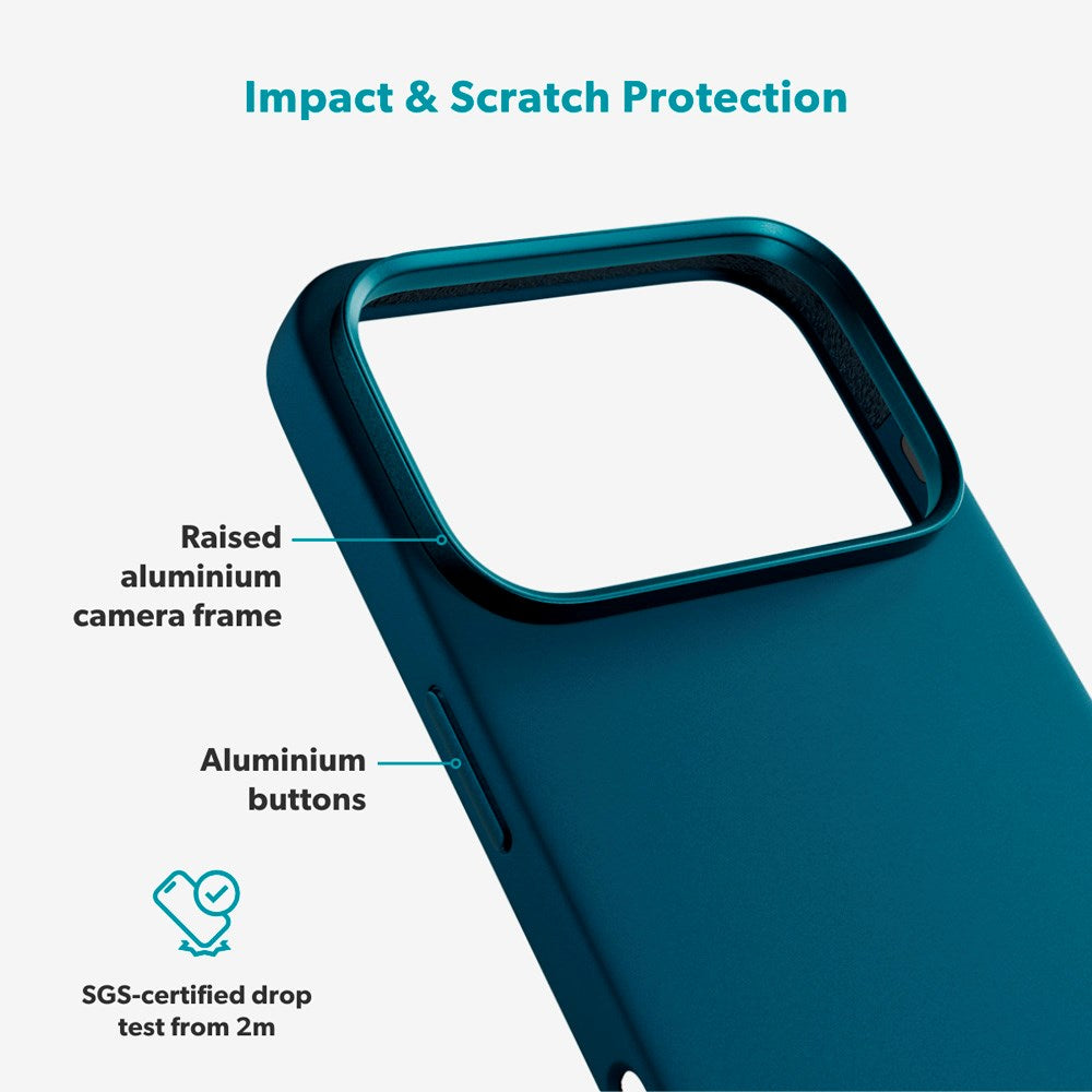 Epico Silicone Pro Mag+ Cover - iPhone 17 Pro - MagSafe Kompatibel - Petrol Blue