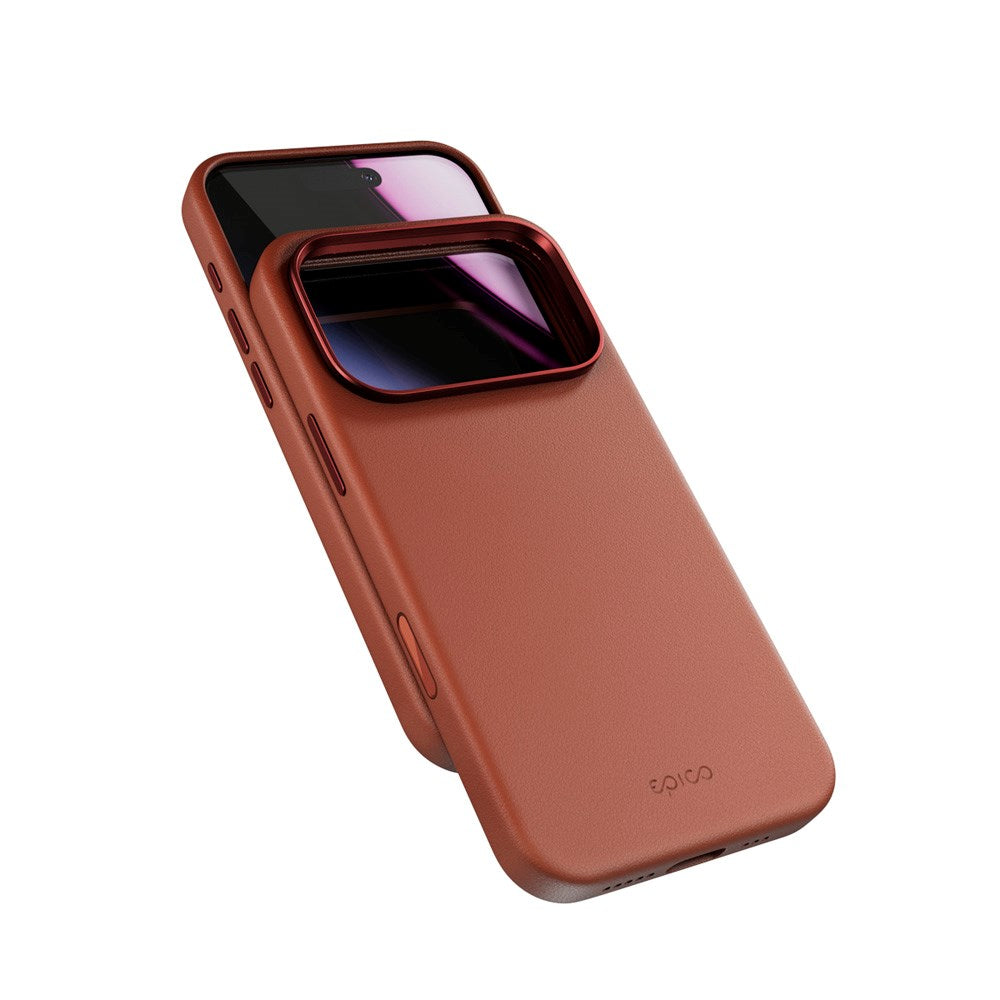 Epico Leather Pro Mag+ Cover - iPhone 17 Pro - MagSafe Kompatibel - Brun