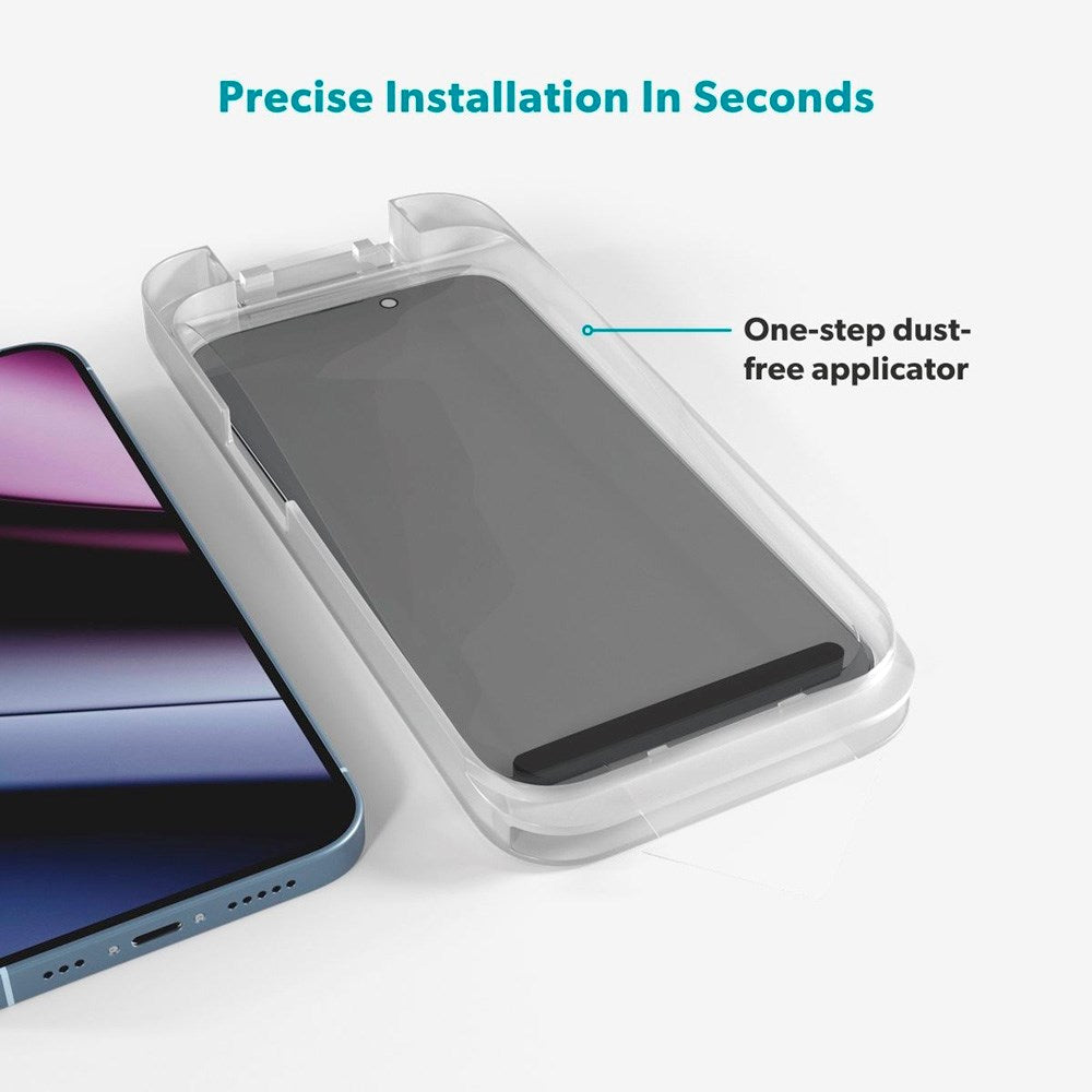 Epico - iPhone Air - Privacy Glass 3D Skærmbeskyttelsesglas m. Installationsramme - Gennemsigtig