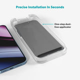 Epico - iPhone 17 Pro - Privacy Glass 3D Skærmbeskyttelsesglas m. Installationsramme - Gennemsigtig