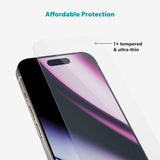 Epico - iPhone 17 Pro - Glass Protector Skærmbeskyttelsesglas - Gennemsigtig