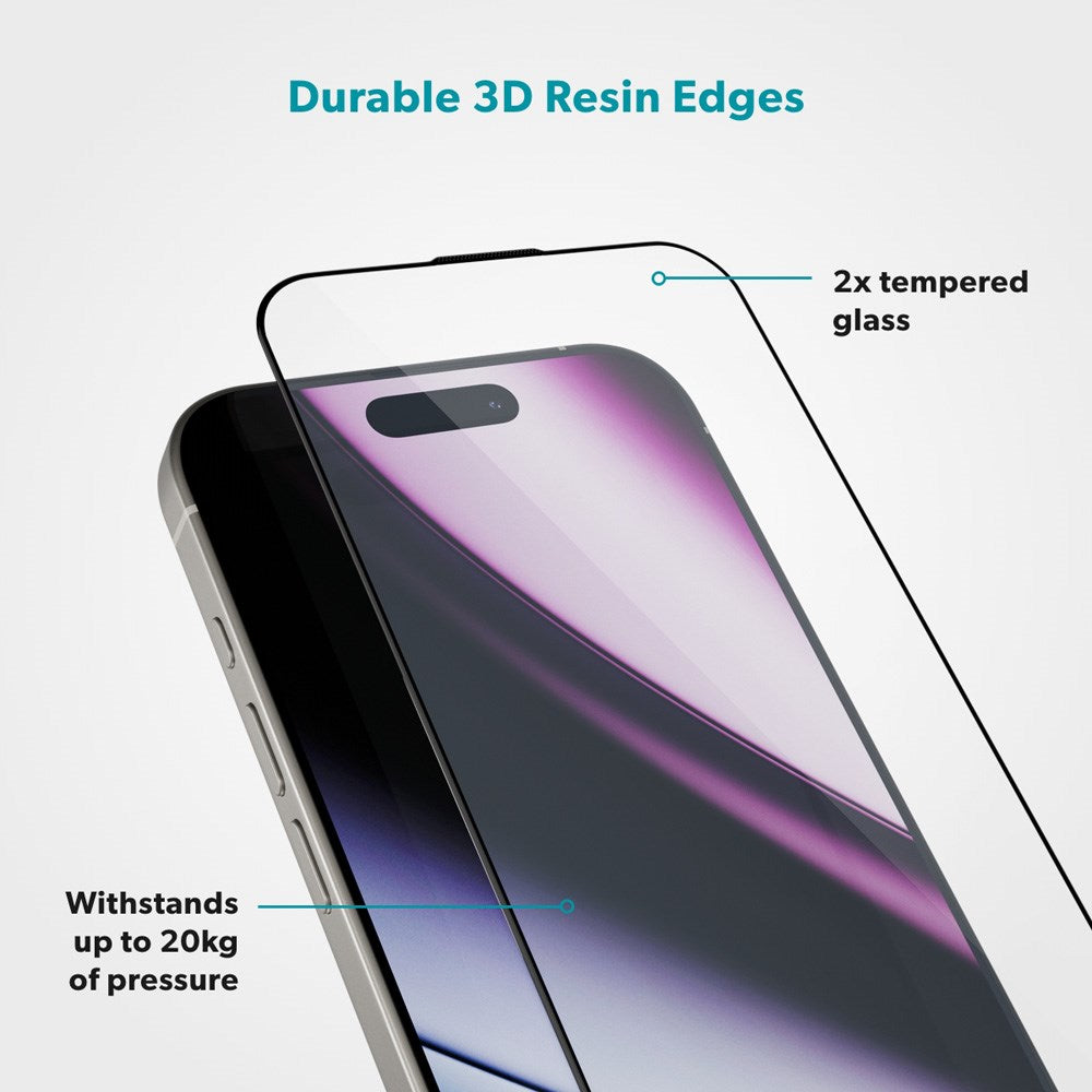 Epico - iPhone 17 Pro Max - Hero Glass 3D Skærmbeskyttelsesglas - Gennemsigtig