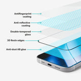 Epico - iPhone 17 Pro Max - AntiReflective Glass 3D Skærmbeskyttelsesglas - Gennemsigtig