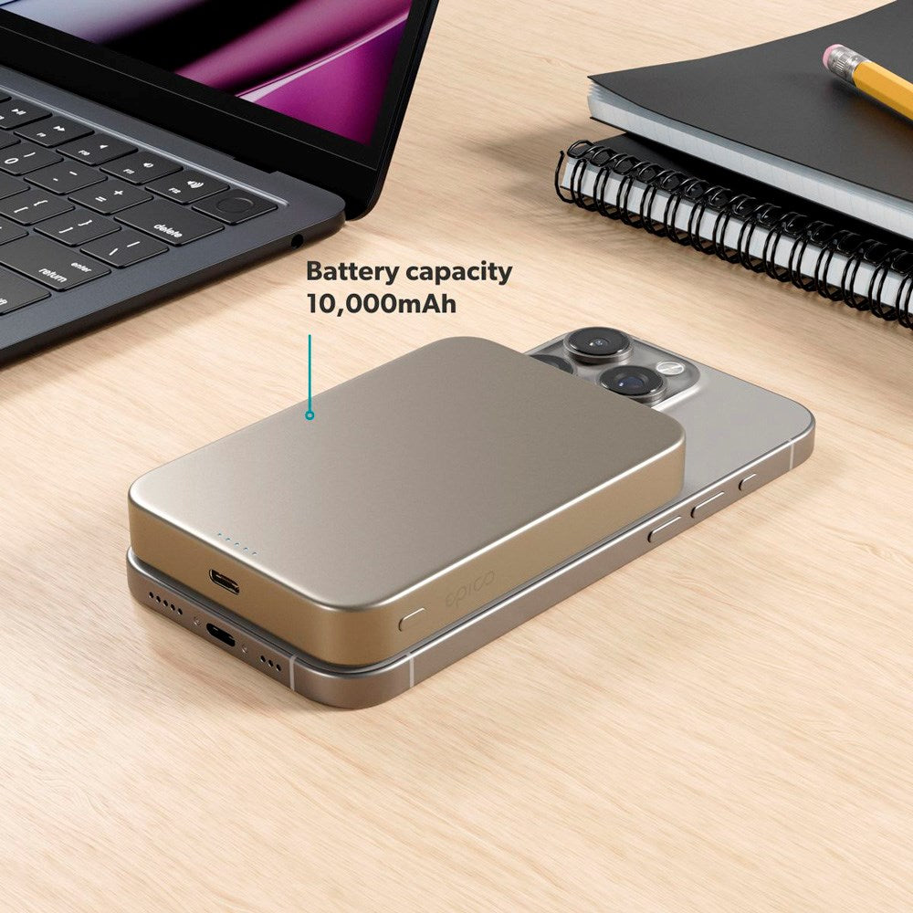 Epico UltraPack Qi2 Mag+ PowerBank - 10.000 mAh - MagSafe Kompatibel - Titanium