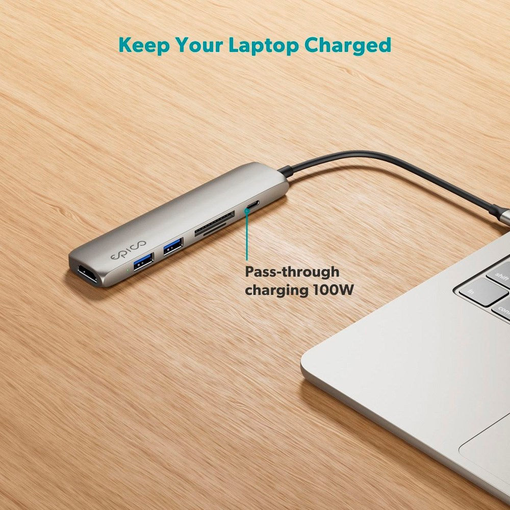 6-i-1 Aluminium Hub 8K - Epico - Starlight