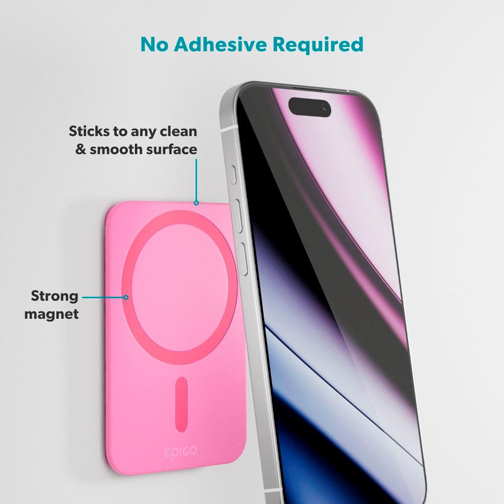 Epico Mag+ Sugekop Mobilholder - MagSafe Kompatibel - Pink