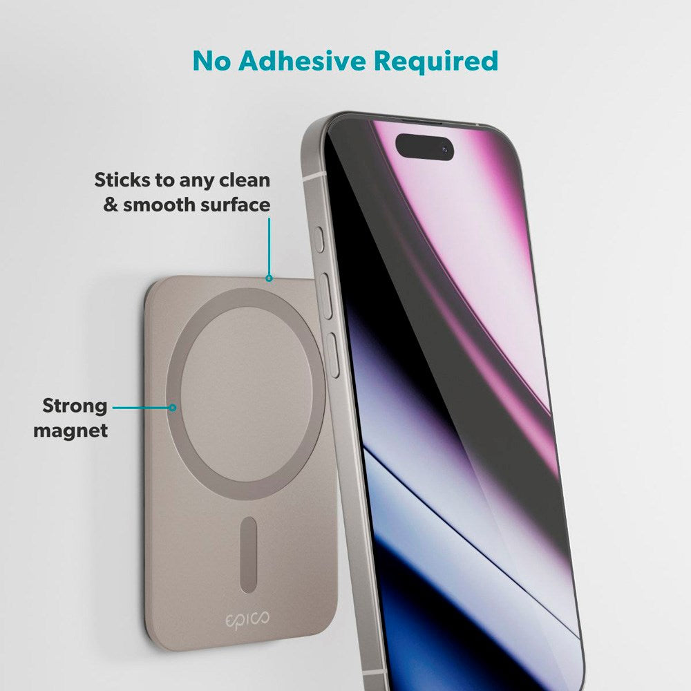 Epico Mag+ Sugekop Mobilholder - MagSafe Kompatibel - Titanium