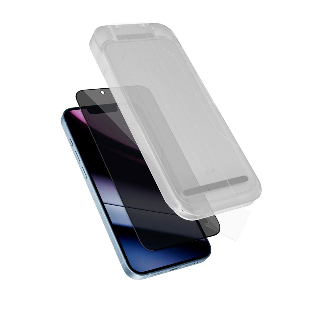 Epico - iPhone 16 Pro Max - Privacy Glass 3D Skærmbeskyttelsesglas m. Installationsramme - Gennemsigtig